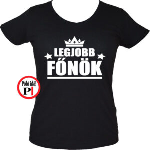 főnök póló legjobb női fekete