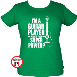 gitáros póló női zöld