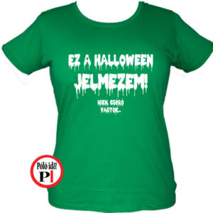 halloween póló női zöld