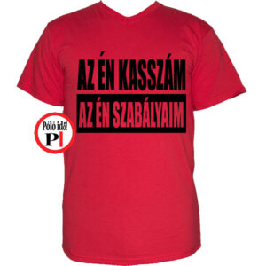 kasszás póló szabály piros