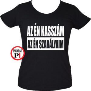 kasszás póló szabály női fekete