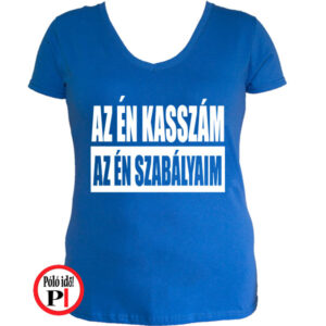 kasszás póló szabály női kék