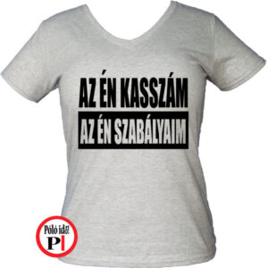 kasszás póló szabály női szürke
