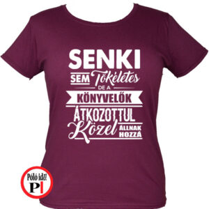 könyvelő póló tökéletes női burgundi