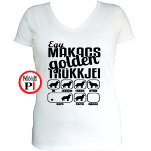kutya póló golden trükk női fehér