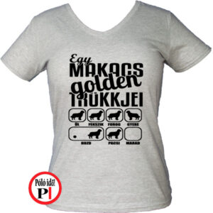 kutya póló golden trükk női szürke