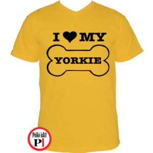 kutya póló love my yorkie citrom