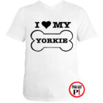 kutya póló love my yorkie fehér