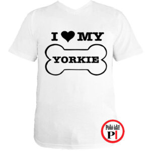 kutya póló love my yorkie fehér