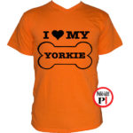 kutya póló love my yorkie narancs