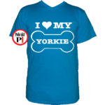 kutya póló love my yorkie vkék