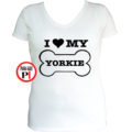 kutya póló love my yorkie női fehér