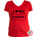 kutya póló love my yorkie női piros