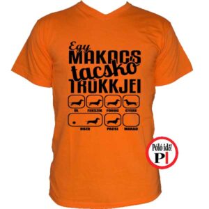 kutya póló tacskó trükk narancs