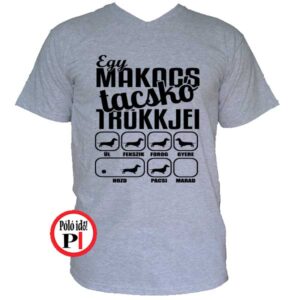 kutya póló tacskó trükk szürke
