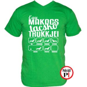 kutya póló tacskó trükk zöld