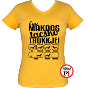 kutya póló tacskó trükk női citrom