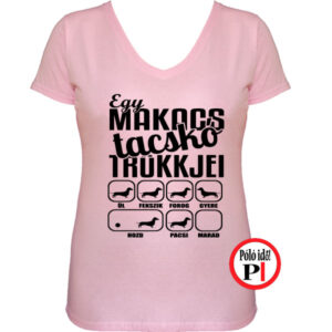 kutya póló tacskó trükk női pink