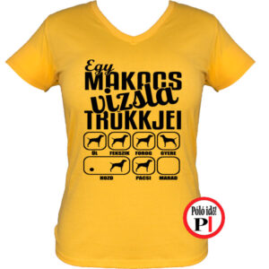 kutya póló vizsla trükk női citrom