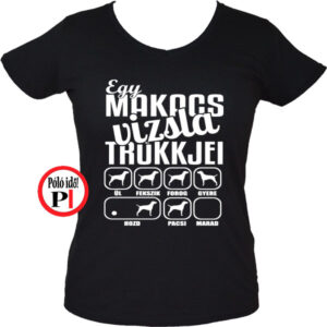 kutya póló vizsla trükk női fekete