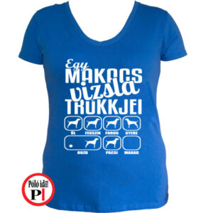 kutya póló vizsla trükk női kék