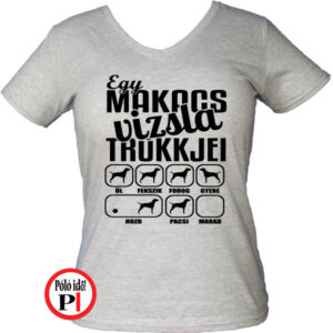 kutya póló vizsla trükk női szürke
