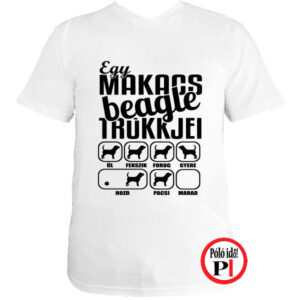 kutya póló beagle trükk fehér