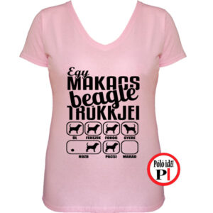 kutya póló beagle trükk női pink