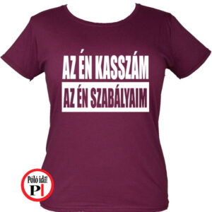 kasszás póló szabály női burgundi