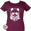 panda póló mad panda női burgundi