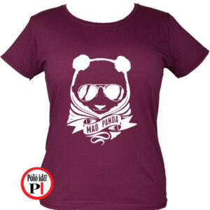 panda póló mad panda női burgundi