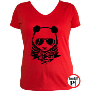 panda póló mad panda női piros