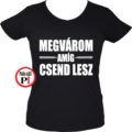 tanár póló megvárom női fekete