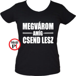 tanár póló megvárom női fekete