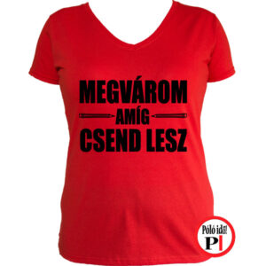 tanár póló megvárom női piros