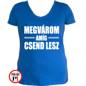 tanár póló megvárom női kék