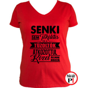 tűzoltó póló tökéletes női piros
