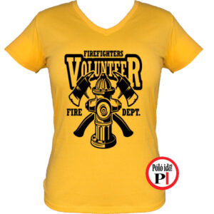 tűzoltó póló volunteer női citrom