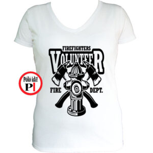 tűzoltó póló volunteer női fehér