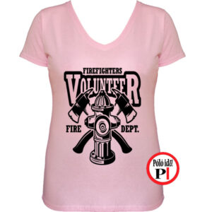 tűzoltó póló volunteer női pink