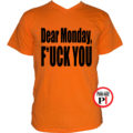 vicces póló fuck monday narancs