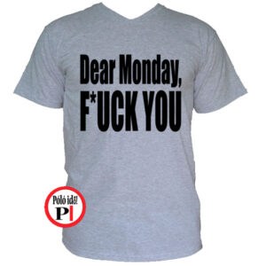 vicces póló fuck monday szürke