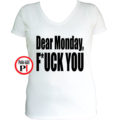 vicces póló fuck monday női fehér