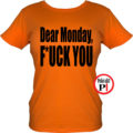 vicces póló fuck monday női narancs