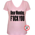 vicces póló fuck monday női pink