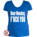 vicces póló fuck monday női kék
