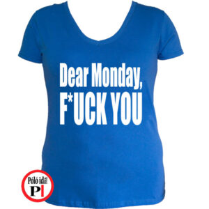 vicces póló fuck monday női kék