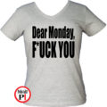 vicces póló fuck monday női szürke