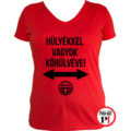 vicces póló hülyék női piros