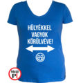 vicces póló hülyék női kék